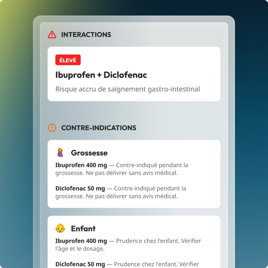 Alerte interactions et contre-indications